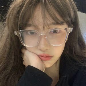 ins风网红款透明眼镜女近视小脸素颜方形眼镜框韩版潮可配有度数
