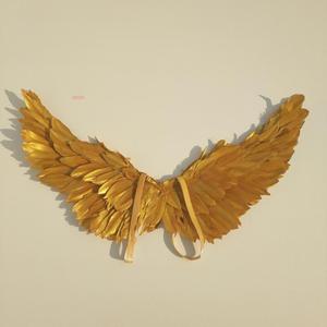 2017新款儿童款式金色天使羽毛翅膀模特走秀舞台演出表演大号道具
