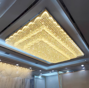 长方形酒店宴会厅水晶灯吊灯大堂售楼沙盘定制工程吸顶灯美容前台
