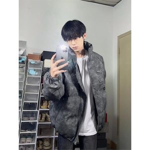 cleanfit美式pu皮短款棉服男冬季潮牌飞机扣新中式棉衣外套面包服