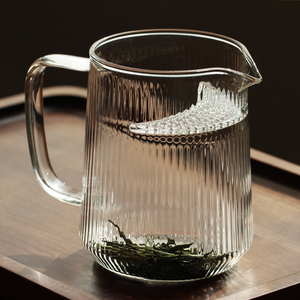 耐热玻璃月牙公道杯 一体茶漏泡分茶器泡茶壶 耐热玻璃泡茶杯