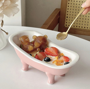 小熊浴缸碗爸爸炒料网红同款港式茶餐厅特色糖水碗商用甜品小吃碗
