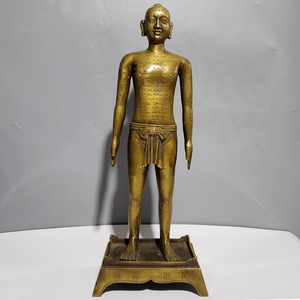 纯铜穴位人 仿古中医针灸铜人 大小医用经络针灸男女模型医院摆件