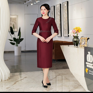 一珂锦绣荣萍崔万志威芸春夏旗袍两件套喜婆婆高档婚礼服宴礼服