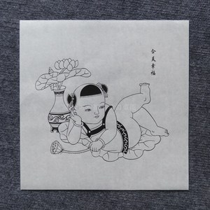 门神涂鸦小孩子手工diy传统填色年画线稿儿童绵竹年画创意礼物