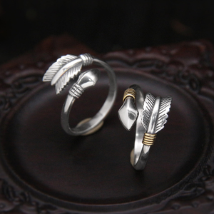 爱神之箭情侣戒指男女对戒S925纯银复古个性时尚丘比特之箭指环