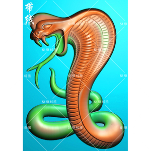 精雕图jdp浮雕动物玉雕挂牌吊坠bmp灰度图gda-046眼镜蛇挂件带线