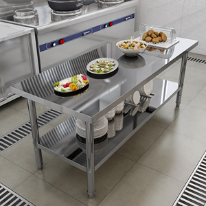 不锈钢灶台架工作台厨房操作台案板家用台面切菜烧饭配菜高70桌子