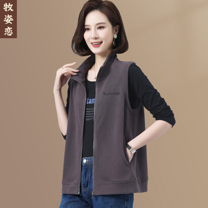 休闲短款马甲女春秋2022年新款中年妈妈显瘦薄款外穿背心马夹上衣