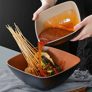 冷锅串串钵钵鸡容器摆摊专用盆商用桶密胺餐具大碗自助餐展示盒子