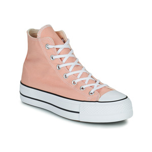 converse匡威女高帮厚底帆布板鞋玫瑰色春夏运动鞋22新款美国品牌