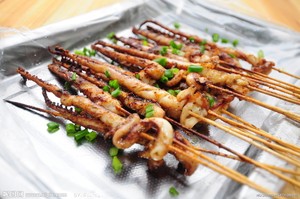 光头烧烤鱿鱼须串5串户外烧烤食材配送bbq野餐烤串肉串半成品