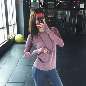 奔跑吧卡卡连帽运动上衣女宽松显瘦速干衣透气跑步卫衣网红健身服