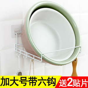 卫生间脸盆收纳挂架浴室壁挂式厨房墙壁挂钩挂墙式强力吸盘放盆架