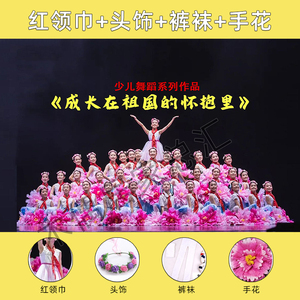 小荷花风采成长在祖国的怀抱里演出服儿童合唱道具花女童舞蹈纱裙
