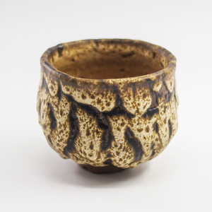 台湾柴烧大师田承泰作品 有泥窑早期04年落灰堆釉大茶碗 主人杯