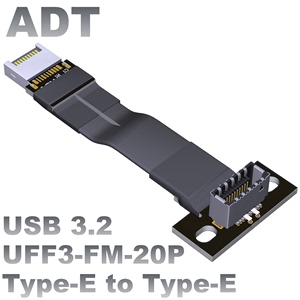 USB3.2延长线带螺丝孔type-e公转type-e母接口主板前后置机箱 ADT