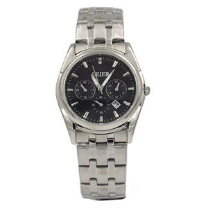 雷尔手表男时尚石英表防水手表男士商务腕表日历功能黑白对表