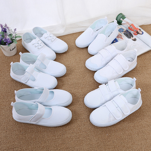 儿童小白鞋白布鞋男童幼儿园宝宝童鞋学生帆布鞋女童舞蹈运动白鞋