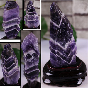 纯天然紫水晶原石狗牙紫水晶原矿消磁净化能量柱礼品招财风水摆件