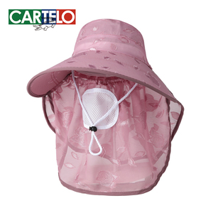 帽子女夏季太阳帽大帽沿防紫外线采茶帽防晒遮脸面罩干农活遮阳帽
