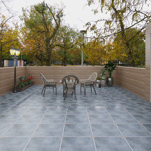 美式带角花仿古砖室外露台庭院防滑地砖客厅阳台地板砖复古地板砖