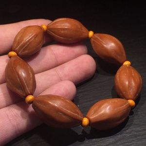 橄榄核手串男士橄榄胡核雕素珠素核大油核老油核手链文玩男女