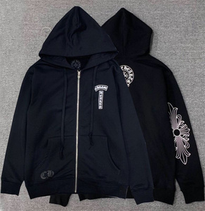 chrome hearts克罗心梵文马蹄花臂连帽衫卫衣男女开衫宽松外套潮