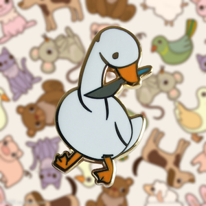 cheer 卡通动物捣蛋鹅徽章原创设计情侣别针动漫恶搞礼物金属胸针