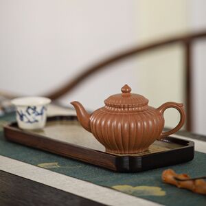 正宗宜兴紫砂壶 全手工制作 筋纹笑樱 潘梅强紫砂壶 原矿沉香泥