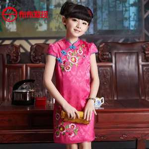 布布发现2021夏季中国风亲子母女装儿童唐装 中大女童旗袍