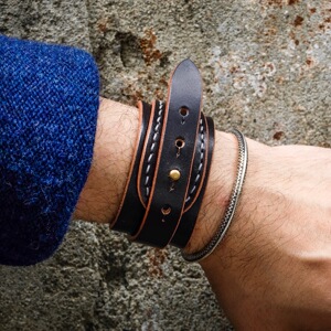 逼格小物 日本tenjin works 天神 枥木植鞣皮革手环