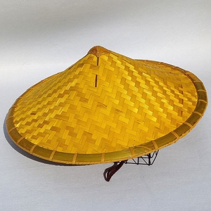 大人雨帽竹编帽大黄帽遮阳防晒斗笠帽男钓鱼农民防雨舞台装饰竹帽