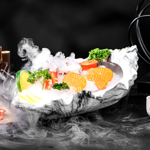 贝壳刺身盘冰盘大干冰创意餐具海鲜盘三文鱼鱼生刺生专用摆盘盘子