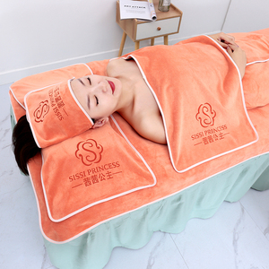 美容院毛巾皮肤管理包头专用养生馆理疗按摩铺床吸水浴巾定制logo