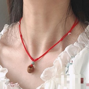 女宝宝项链饰品宝宝红绳项链女本命年挂脖子桃篮大人桃木饰品随身