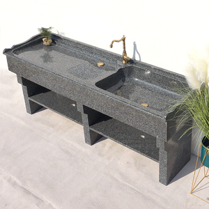 大理石洗衣池花边花园庭院洗手盆户外整石一体花岗岩水槽超大定做