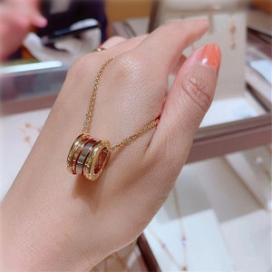 bvlgari/宝格丽b.zero1 三环弹簧项链男18k玫瑰金 情侣款锁骨链女
