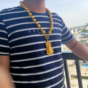 老庙祝越南沙金男士龙头项链男士新品真黄金999大金链子纯金0人付款