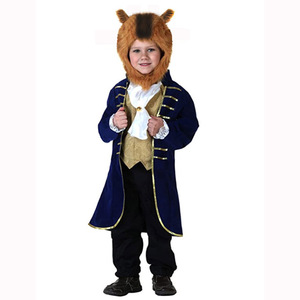 2020亚马逊新款儿童美女与野兽服装cosplay小孩童话王子表演衣服