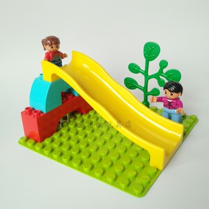 兼容乐高德宝大颗粒拼插积木玩具大滑梯游乐场小树玩具