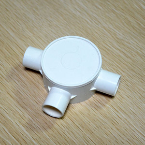 pvc灯头盒电工线管接线盒塑料三叉 圆三通 3分20电线管配件司令箱