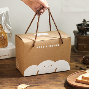 吐司面包手提盒牛皮纸绿豆糕粽子点心包装盒雪花酥饼干盒子礼品盒