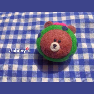 仙人掌johnny羊毛毡手作变装小花布朗熊小熊胸针别针头饰挂件发夹