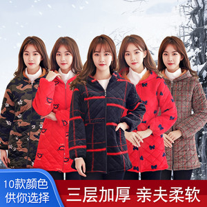 罩衣女法兰绒成人加绒加厚女式外穿羽绒服外罩衣加长套羽绒服防脏