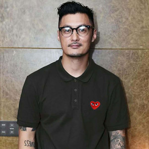 cdg play川久保玲polo衫短袖男日系潮牌刺绣小红心ins翻领情侣t恤
