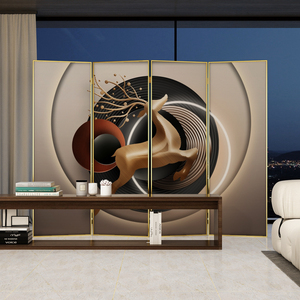 铝合金定制屏风隔断客厅折叠移动遮挡玄关办公室卧室轻奢入户折屏