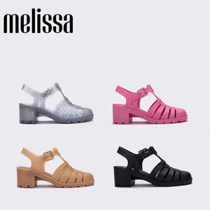 巴西Melissa梅丽莎女鞋 24夏季新款圆头编织高跟罗马凉鞋女 35804