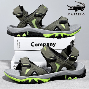 鳄鱼沙滩鞋男2022新款防滑耐磨橡胶潮流户外运动休闲手工越南凉鞋