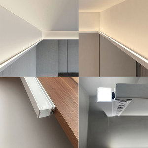 天花线性灯led线形灯带回型顶客厅吊顶明装线型灯槽免开槽洗顶灯